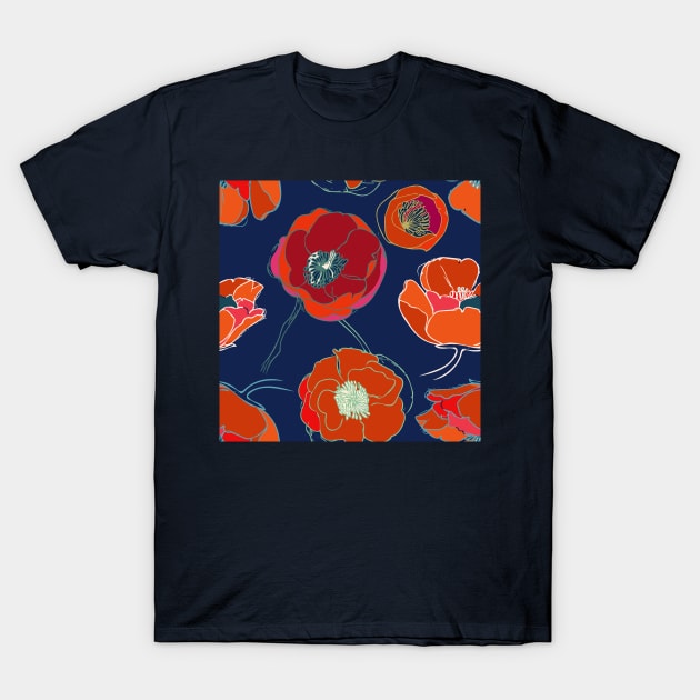 California Poppies T-Shirt by Limezinnias Design